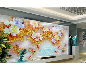 3D立體墻體電視背景藝術彩繪